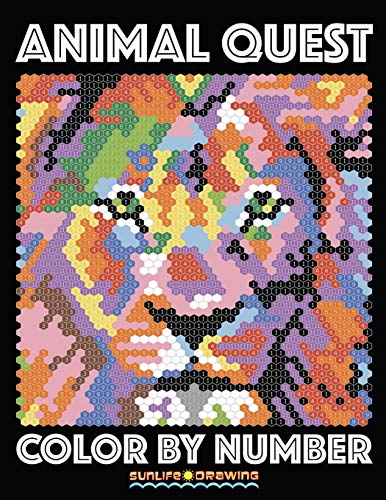 ANIMAL QUEST Color by Number: Activity Puzzle Coloring Book for Adults Relaxation & Stress Relief (Color Quest Color By Number, Band 1) von Createspace Independent Publishing Platform