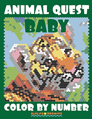 BABY ANIMAL QUEST Color by Number: Activity Puzzle Coloring Book for Adults Relaxation & Stress Relief (Color Quest Color By Number, Band 2)