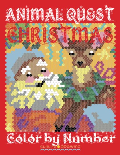 CHRISTMAS ANIMAL QUEST Color by Number: Activity Puzzle Coloring Book for Adults Relaxation & Stress Relief (Color Quest Color By Number, Band 4) von CreateSpace Independent Publishing Platform