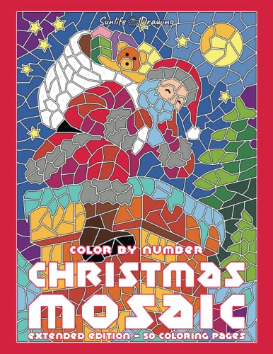 CHRISTMAS MOSAIC Color By Number: Activity Puzzle Coloring Book for Adults and Teens (Extended Edition - 50 Coloring Pages, Band 2) von Independently Published