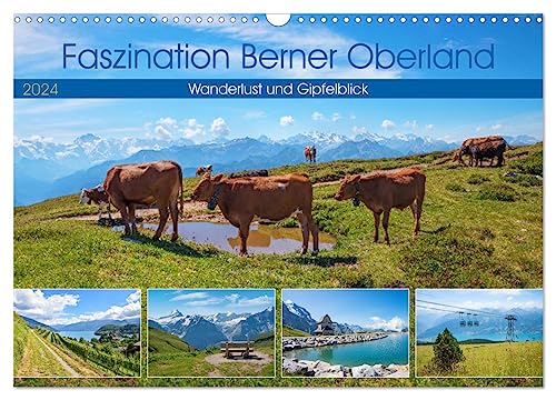 Faszination Berner Oberland 2024 - Wanderlust und Gipfelblick (Wandkalender 2024 DIN A3 quer), CALVENDO Monatskalender