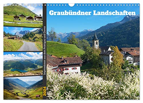 Graubündner Landschaften 2024 (Wandkalender 2024 DIN A3 quer), CALVENDO Monatskalender