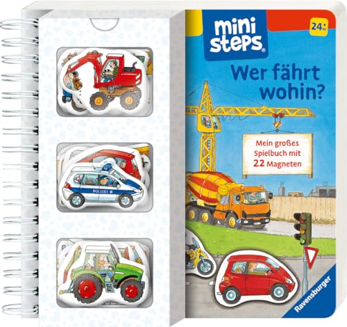 ministeps: Wer fährt wohin? Mein großes Spielbuch mit 22 Magneten: Magnetbuch ab 2 Jahren, Kinderbuch, Pappbilderbuch: Mein großes Spielbuch mit 22 Magnetteilen. Ab 24 Monaten