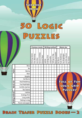 50 Logic Puzzles: Full of Fun Logic Grid Puzzles! (Brain Teaser Puzzle Books, Band 2)