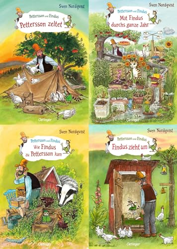4 schöne Geschichtenbücher von Pettersson und Findus + 1 exklusives Postkartenset