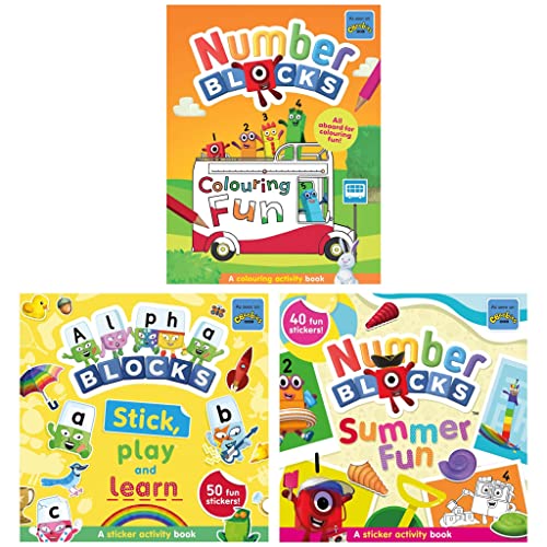 Numberblocks Colouring Fun & Sticker Activity Book Collection 3 Books Set (Numberblocks Colouring Fun, Alphablocks Stick, Play and Learn: A Sticker Activity Book & Numberblocks Summer Fun)