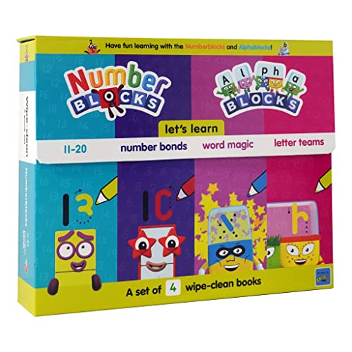 Numberblocks and Alphablocks: Let's Learn Numbers and Letters Set: 4 Wipe-clean books with pens included (Numberblock Wipe Clean Titles) von Sweet Cherry Publishing