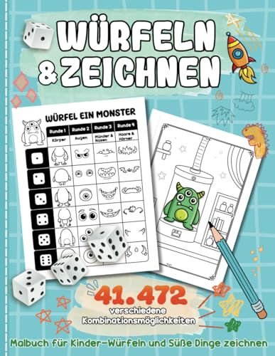 Malbuch für Kinder - Würfeln und Süße Dinge zeichnen: 32 Würfelbilder und 32 Ausmalbilder für jede Menge kreativen Freizeit-Spaß. Nahezu unendliche Inspiration für Groß und Klein. Malbuch für Kinder - Würfeln und Süße Dinge zeichnen: 32 Würfelbilder und 32 Ausmalbilder für jede Menge kreativen Freizeit-Spaß. Nahezu unendliche Inspiration für Groß und Klein. von SweetArtRos Publishing