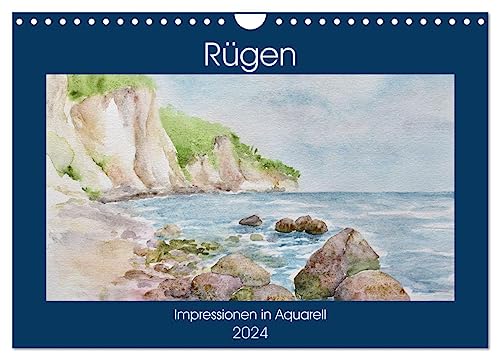 Rügen Impressionen in Aquarell (Wandkalender 2024 DIN A4 quer), CALVENDO Monatskalender von CALVENDO