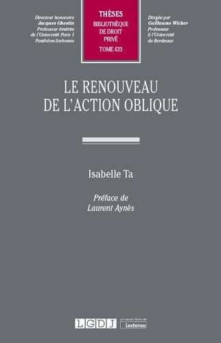 Le renouveau de l'action oblique (Tome 633) von LGDJ