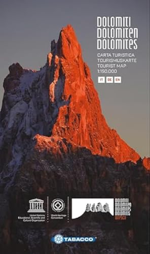 Tabacco Dolomiten Tourismuskarte 1 : 150 000: Carta turistica / Tourist Map: Maßstab 1:150 000. Mehrsprachige Ausgabe (Carte stradali e panoramiche)