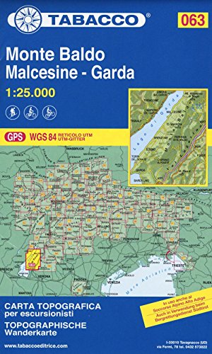 063 Monte Baldo, Malcesine-Garda: GPS. UTM-Gitter (Carte topografiche per escursionisti, Band 63)
