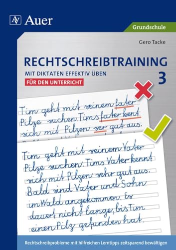 Rechtschreibtraining: Mit Diktaten effektiv üben 3: Rechtschreibprobleme mit hilfreichen Lerntipps zeitsparend bewältigen - für den Unterricht (3. Klasse)