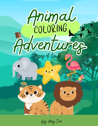 Animal Adventures: Fun & Easy Coloring Book von Independently published