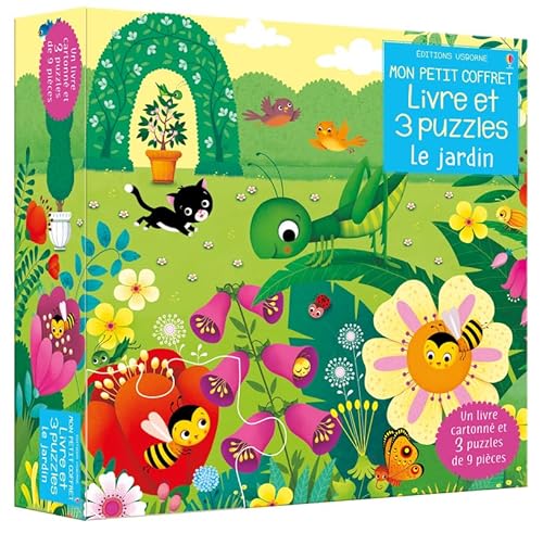 Le jardin - Mon petit coffret livre et 3 puzzles: Avec 1 livre cartonné et 3 puzzles de 9 pièces von Usborne