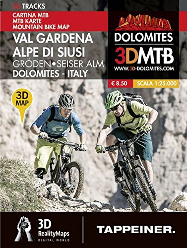 Mountainbike Karte Gröden, Seiser Alm (Mountainbike-Karten) (Mountainbike-Karten / Cartine Mountainbike) von Tappeiner