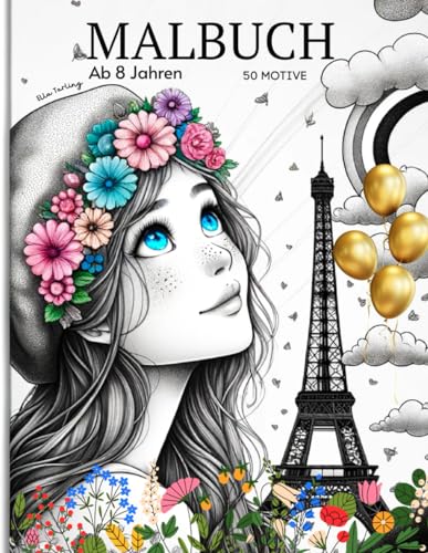 Malbuch für Mädchen ab 8 Jahre | Das Geschenk für Mädchen & Teenager: 50 entzückende Motive (Regenbogen, Pferde, Portraits, Tiere Muster) zum Ausmalen & zur Beschäftigung von Independently published