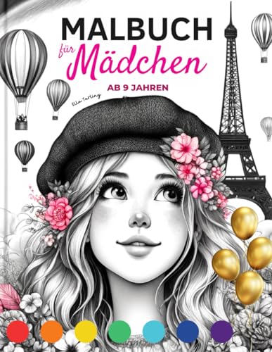 Malbuch für Mädchen ab 9 Jahre | Das Geschenk für Kinder & Teenager: 50 schöne Motive (Regenbogen, Pferde, Portraits, Tiere, Muster) zum Ausmalen & zur Beschäftigung von Independently published