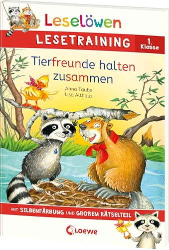 Leselöwen Lesetraining 1. Klasse - Tierfreunde halten zusammen: Mit Silbenfärbung und großem Rätselteil - Erstlesebuch zum Lesenüben mit Rätseln für Kinder ab 6 Jahren Leselöwen Lesetraining 1. Klasse - Tierfreunde halten zusammen: Mit Silbenfärbung und großem Rätselteil - Erstlesebuch zum Lesenüben mit Rätseln für Kinder ab 6 Jahren von Loewe