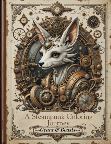 Gears & Beasts: A Steampunk Coloring Journey: Explore a World of Mechanical Beasts and Intricate Gears von Independently published