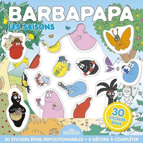 Barbapapa - Pochette de stickers repositionnables - Les saisons