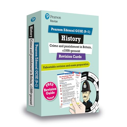 Revise Edexcel GCSE (9-1) History: Crime and punishment in Britain Revision Cards: with free online Revision Guide and Workbook (Pearson Revise)