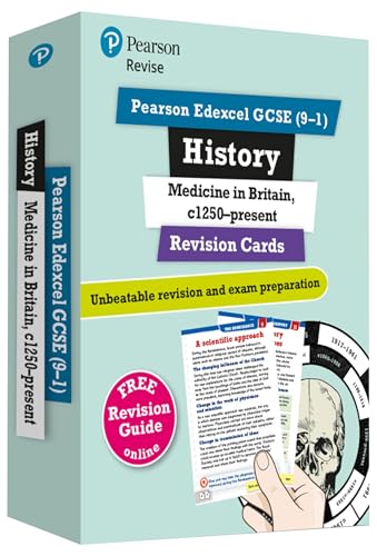 Revise Edexcel GCSE (9-1) History: Medicine in Britain Revision Cards: with free online Revision Guide and Workbook (Revise Edexcel GCSE History 16) von Pearson Education Limited