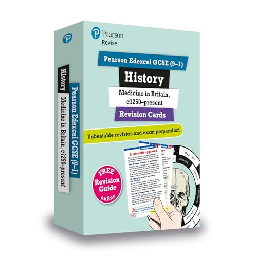 Revise Edexcel GCSE (9-1) History: Medicine in Britain Revision Cards: with free online Revision Guide and Workbook (Pearson Revise)