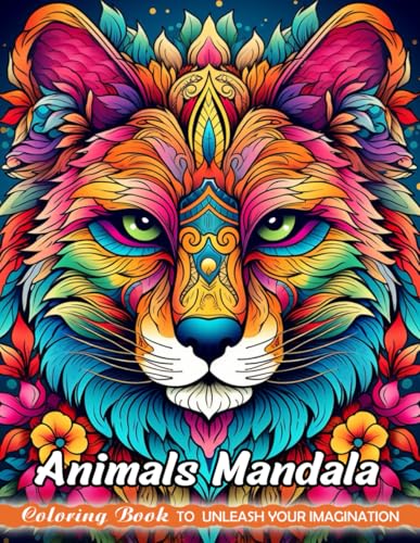 Animals Mandala: Adults Coloring Books with Animals Mandala for Stress Relief and Relaxation (Christmas Coloring Pages)