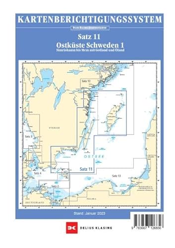 Berichtigung Sportbootkarten Satz 11: Ostküste Schweden 1 (Ausgabe 2023): Simrishamn bis Mem mit Gotland und Öland