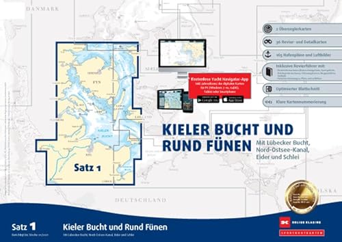 Sportbootkarten Satz 1: Kieler Bucht und Rund Fünen (Ausgabe 2021): Mit Lübecker Bucht, Nord-Ostsee-Kanal, Eider und Schlei