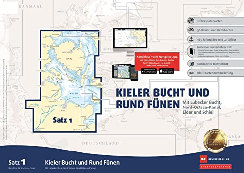 Sportbootkarten Satz 1: Kieler Bucht und Rund Fünen (Ausgabe 2022): Mit Lübecker Bucht, Nord-Ostsee-Kanal, Eider und Schlei