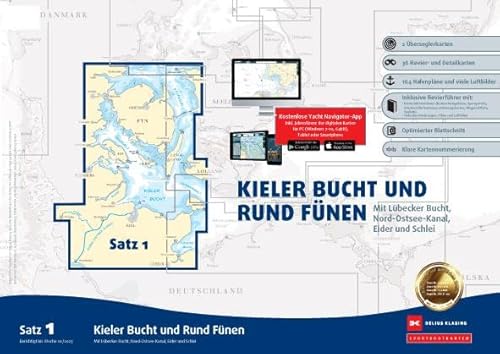 Sportbootkarten Satz 1: Kieler Bucht und Rund Fünen (Ausgabe 2023): Mit Lübecker Bucht, Nord-Ostsee-Kanal, Eider und Schlei
