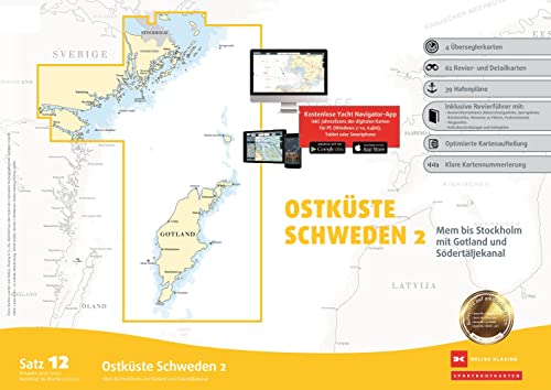 Sportbootkarten Satz 12: Ostküste Schweden 2 (Ausgabe 2022/2023): Mem bis Stockholm mit Gotland und Södertäljekanal von Delius Klasing Vlg GmbH