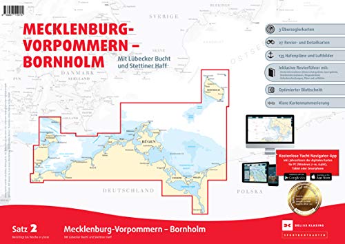Sportbootkarten Satz 2: Mecklenburg-Vorpommern - Bornholm (Ausgabe 2020): Mit Lübecker Bucht und Stettiner Haff