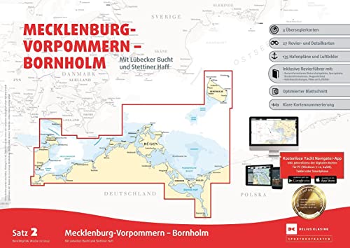 Sportbootkarten Satz 2: Mecklenburg-Vorpommern - Bornholm (Ausgabe 2022): Mit Lübecker Bucht und Stettiner Haff