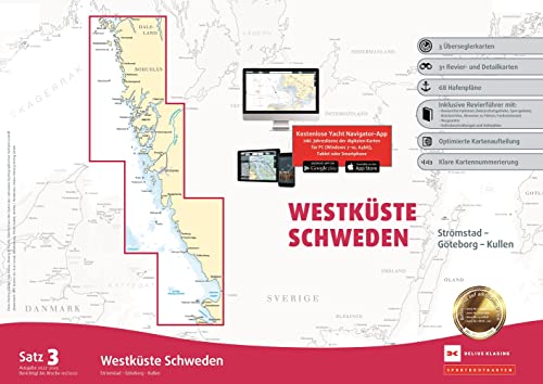 Sportbootkarten Satz 3: Westküste Schweden (Ausgabe 2022/2023): Strömstad bis Kullen von Delius Klasing Vlg GmbH