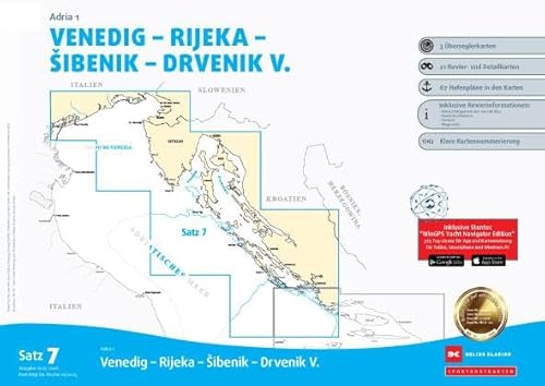 Sportbootkarten Satz 7: Adria 1 (Ausgabe 2025/2026): Venedig - Rijeka - Sibenik - Drvenik V. von Delius Klasing Verlag