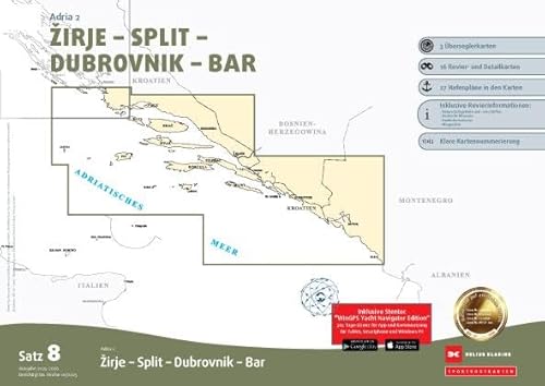 Sportbootkarten Satz 8: Adria 2 (Ausgabe 2025/2026): Zirje - Split - Dubrovnik - Bar von Delius Klasing Verlag