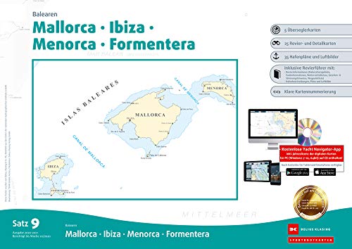 Sportbootkarten Satz 9: Balearen (Ausgabe 2020/2021): Mallorca - Ibiza - Menorca - Formentera