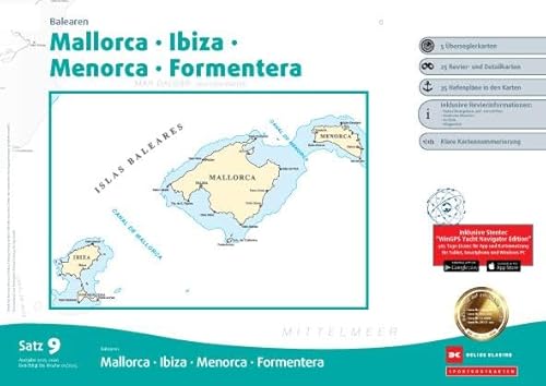 Sportbootkarten Satz 9: Balearen (Ausgabe 2025/2026): Mallorca - Ibiza - Menorca - Formentera von Delius Klasing Verlag