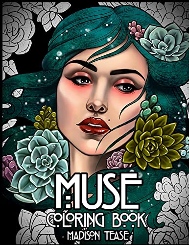 Muse: A coloring book collection of female portraits, florals, and magic