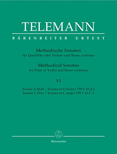 12 Methodische Sonaten für Flöte oder Violine und Basso continuo (Heft 6). Spielpartitur, Stimmensatz, Sammelband, Urtextausgabe