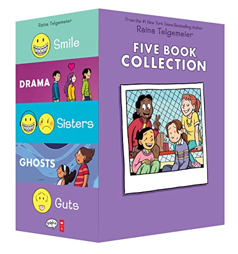 Raina Telgemeier Five Book Collection: Smile, Drama, Sisters, Ghosts, Guts von GRAPHIX