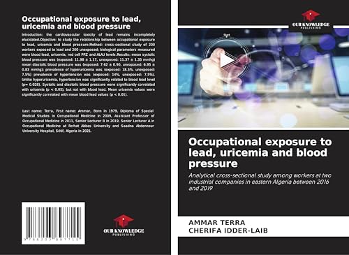 Occupational exposure to lead, uricemia and blood pressure: Analytical cross-sectional study among workers at two industrial companies in eastern Algeria between 2016 and 2019