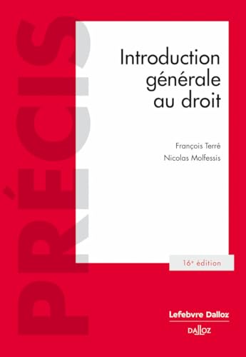 Introduction générale au droit. 16e éd. von DALLOZ
