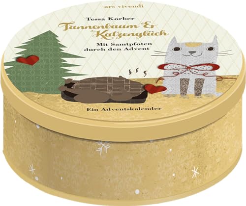 Adventskalender: Tannenbaum und Katzenglück: Mit Samtpfoten durch den Advent - Adventskalender mit Katzengeschichte in Blechdose mit 24 Karten zum Aufhängen: Mit Samtpfoten durch den Advent 2017 von Ars Vivendi