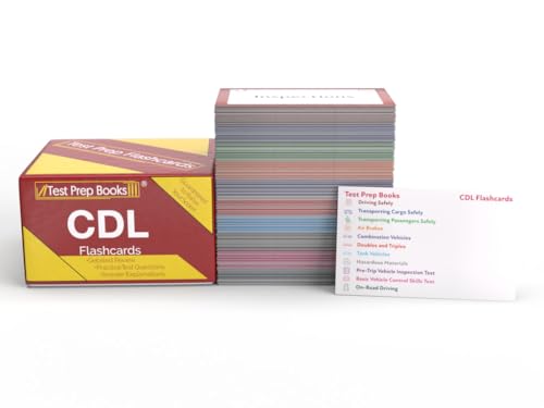 CDL Flashcards 2022-2023: Commercial Drivers License Prep Flash Cards Study Guide with Practice Questions and Detailed Answer Explanations [Full Color Cards]
