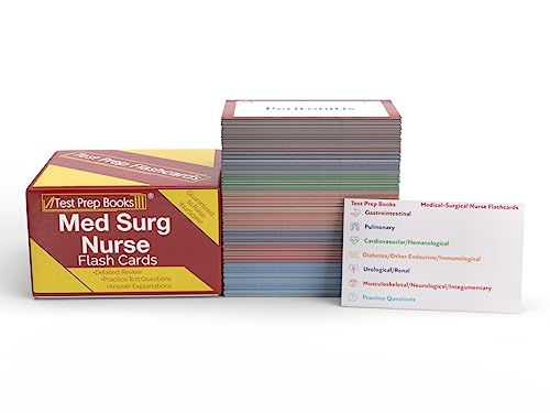 Medical Surgical Nursing Flashcards: Med Surg Certification Review Flash Cards Study Guide for the CMSRN with Practice Questions [Full Color Cards]