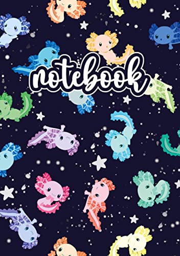 Axolotl Notebook Schwarz/Bunt von Bookmundo Direct